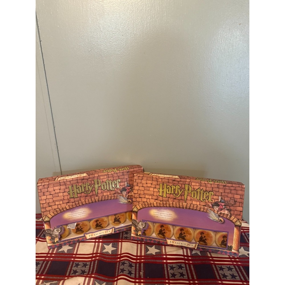 2 Sets Harry Potter 10 Globe String Lights Set Kurt Adler 2000 Vintage w/ Box